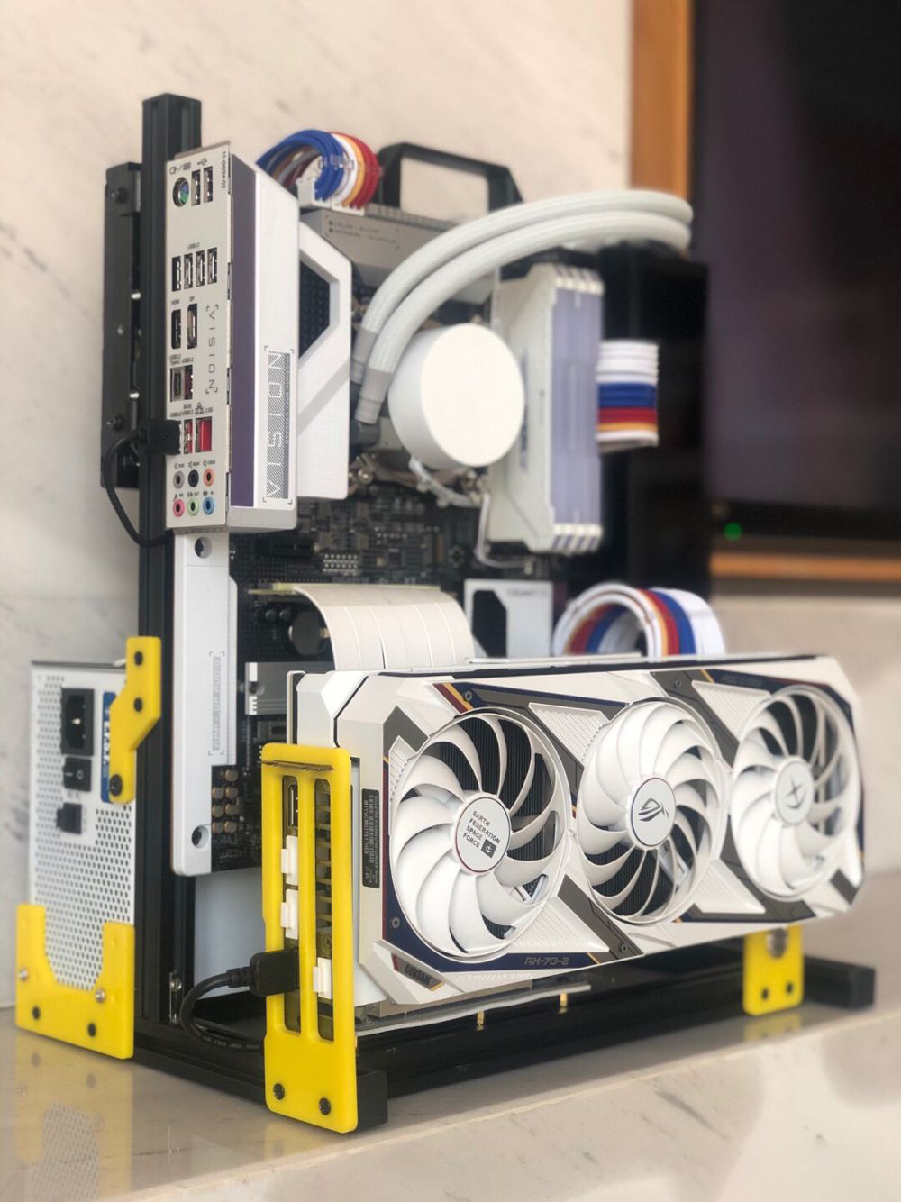 Aluminum Open Frame Test Bench Water Cooling - ATX EATX-Asa de banco de pruebas